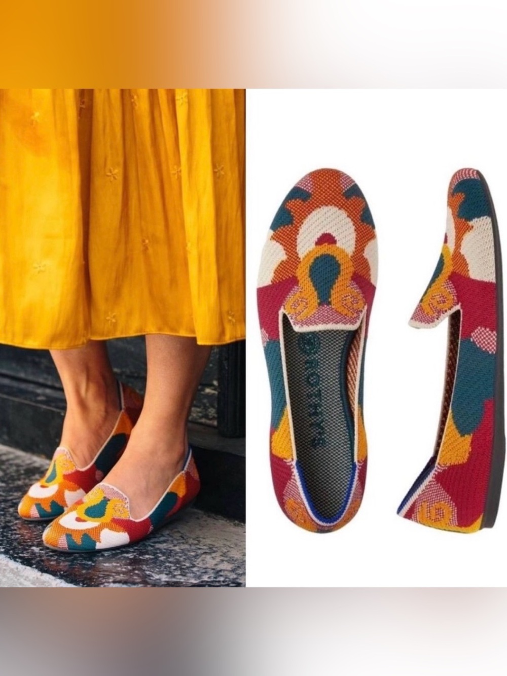 NEW: Rothy’s Moroccan print Amber loafer flats size 5.5 RARE retired print - Picture 12 of 12